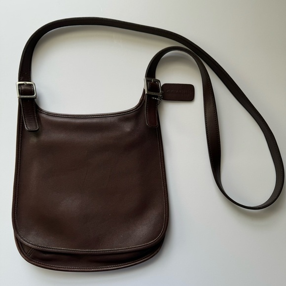Coach Handbags - Vintage Coach 9131 Mahogany Brown Leather Legacy Hippie Saddle Bag